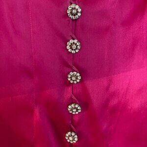 Ross Mayer New Organza Fuschia Overlay Cardigan Size Small